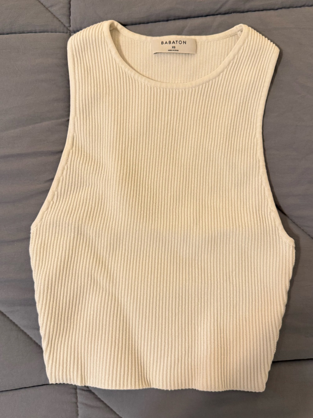 Aritzia Babaton ribbed white tank top size XS